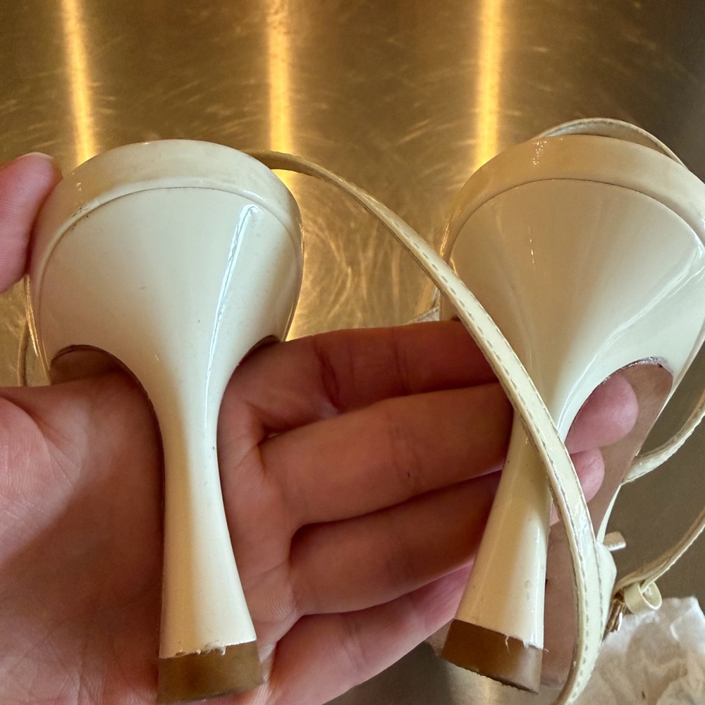 Reformation Natasha PumpsElegant White Slingback Heels White Patent - Picture 12 of 12